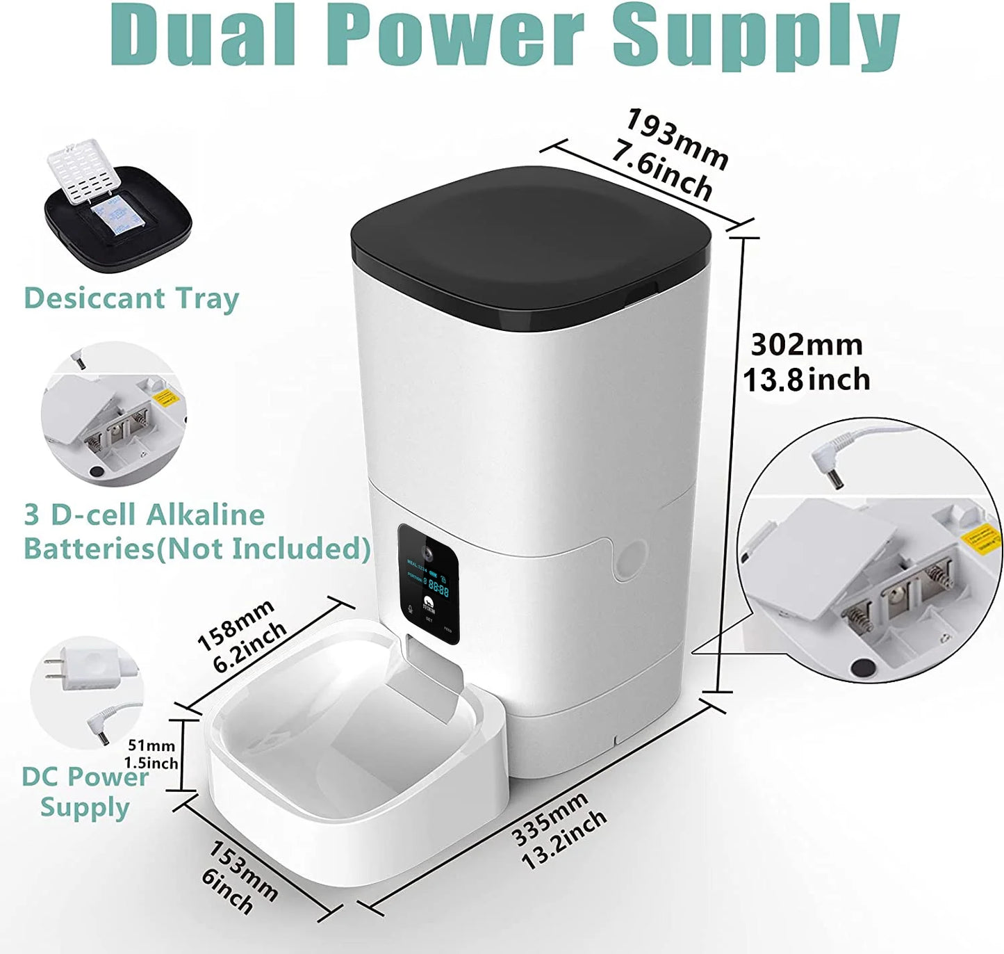 Smart Tech Automatic 6L Dog and Cat Feeder