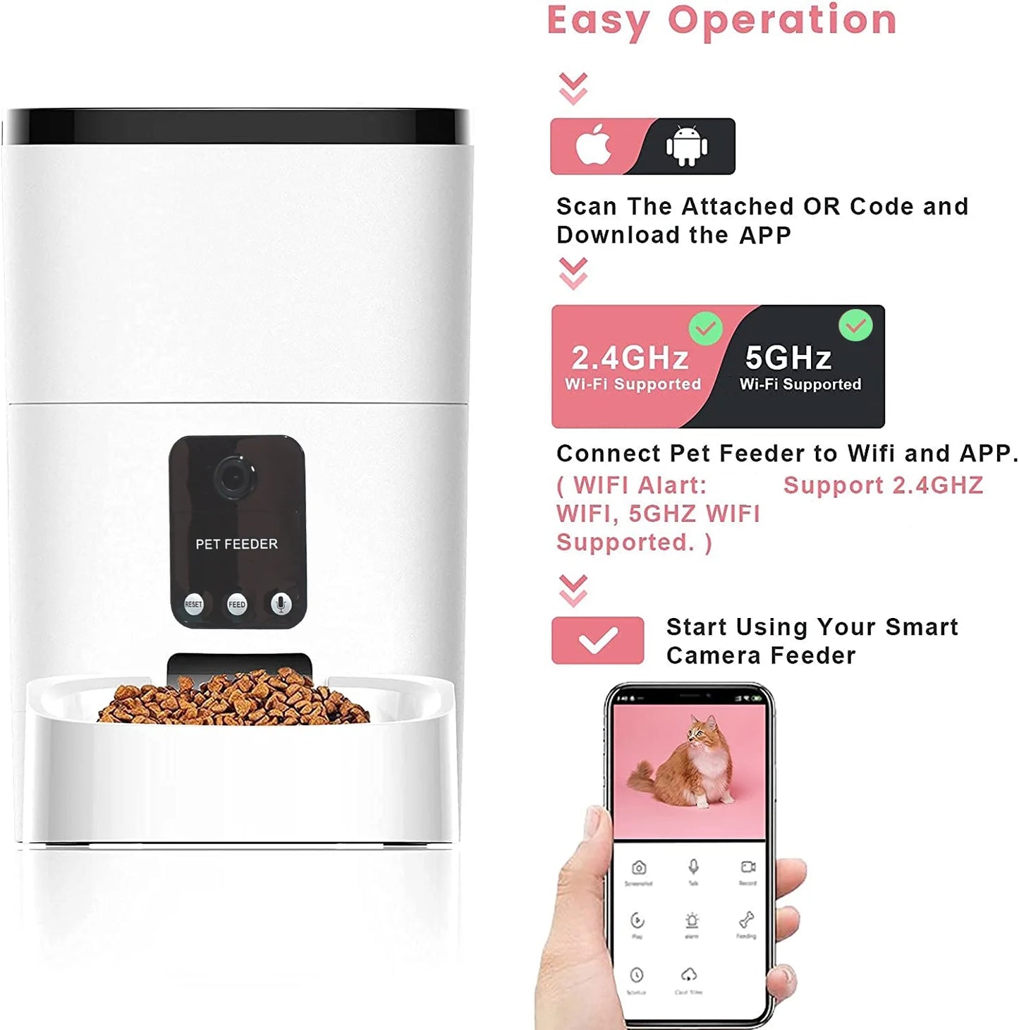 Smart Tech Automatic 6L Dog and Cat Feeder