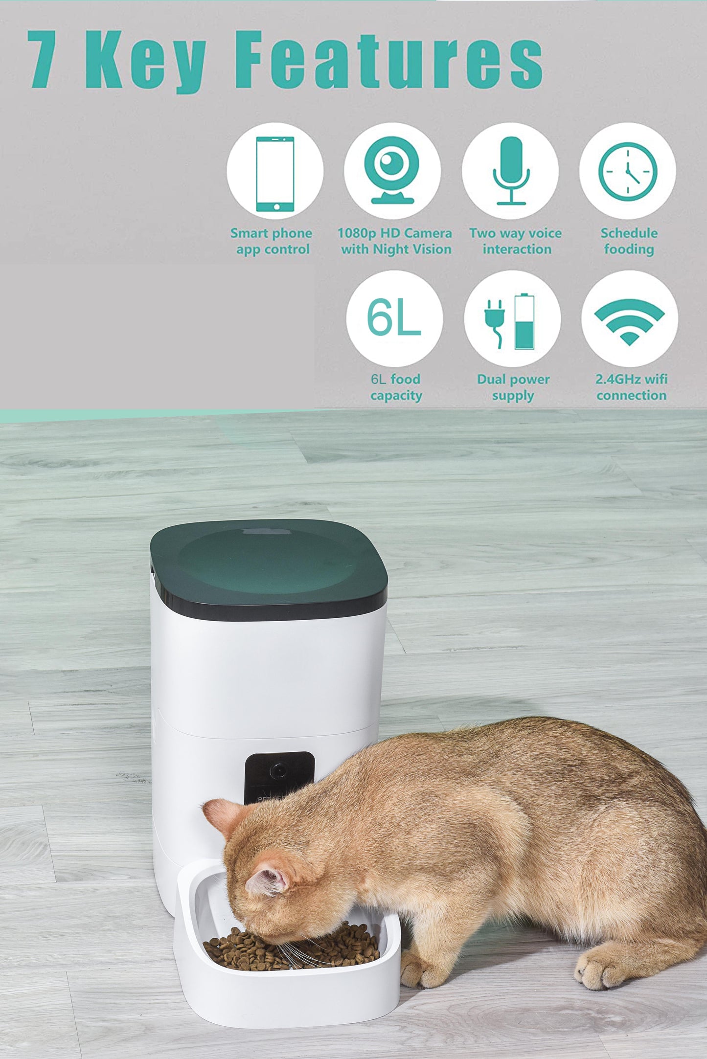 Smart Tech Automatic 6L Dog and Cat Feeder