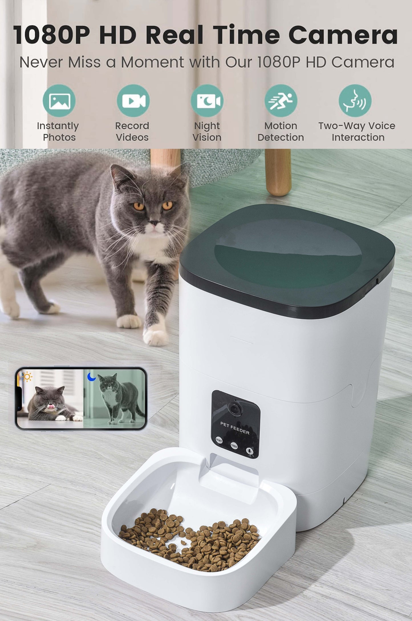 Smart Tech Automatic 6L Dog and Cat Feeder